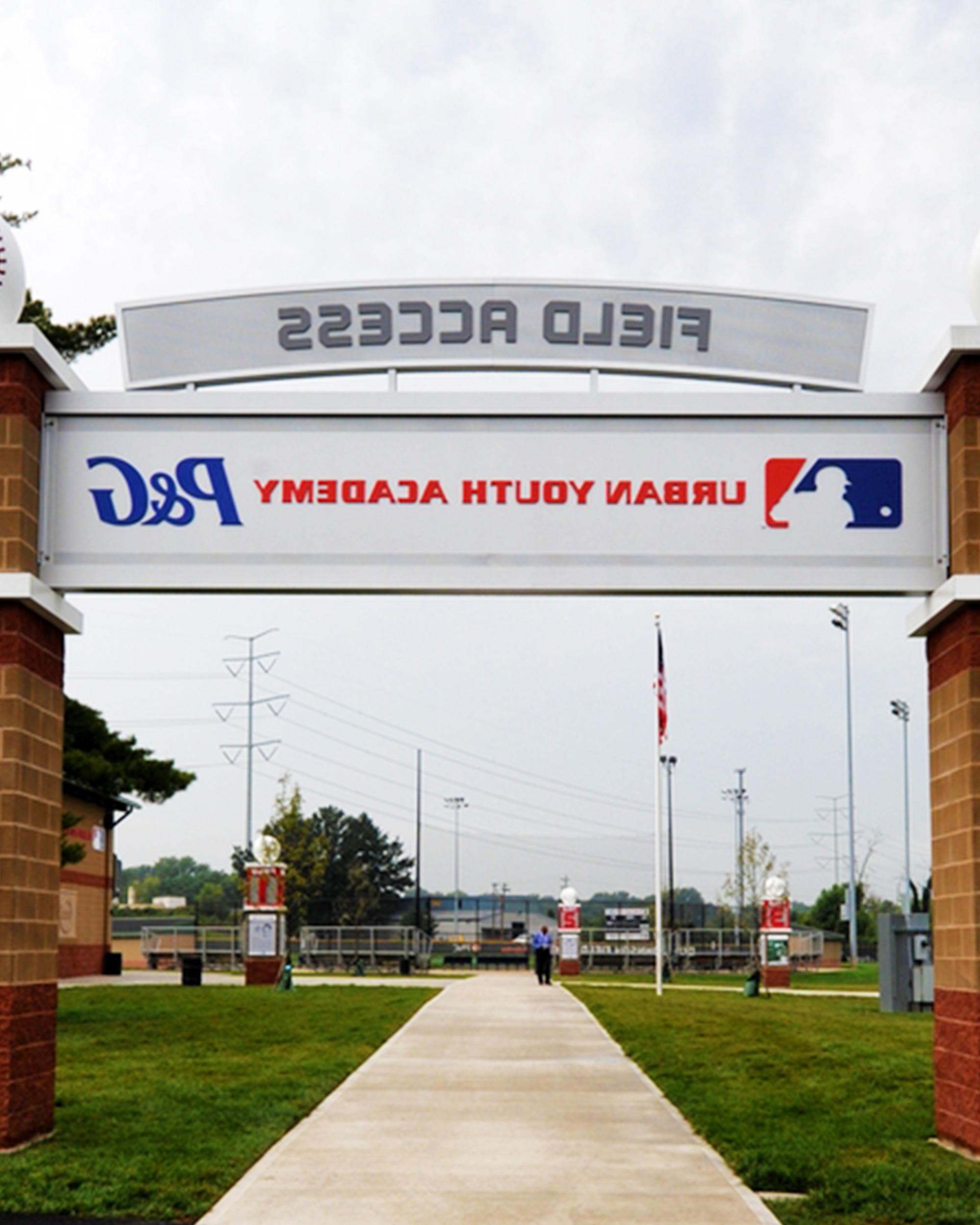 Front entrance of Cincinnati Reds Urban Youth Academy